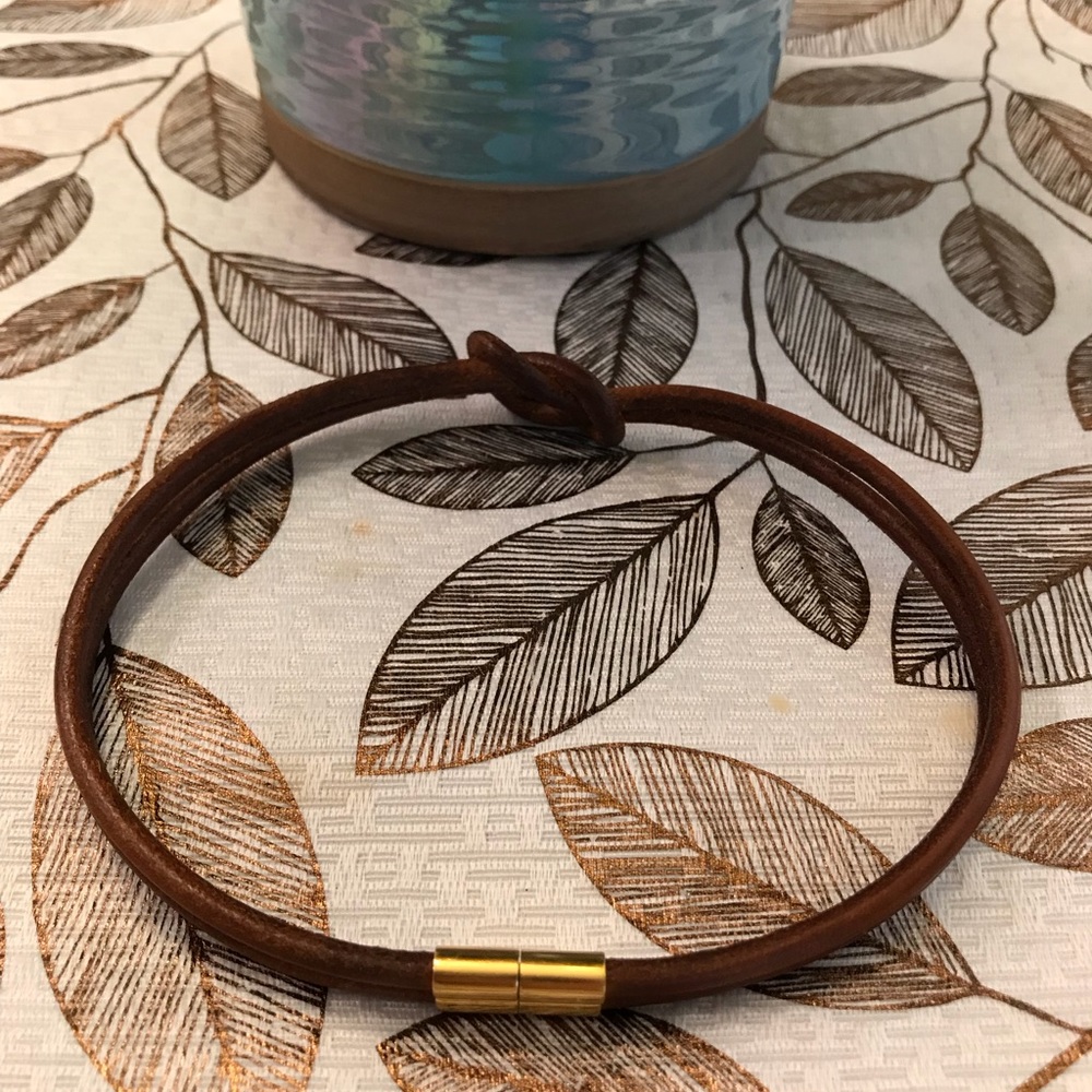 💯 Authentic Hermes Leather Atame Choker/Bracelet